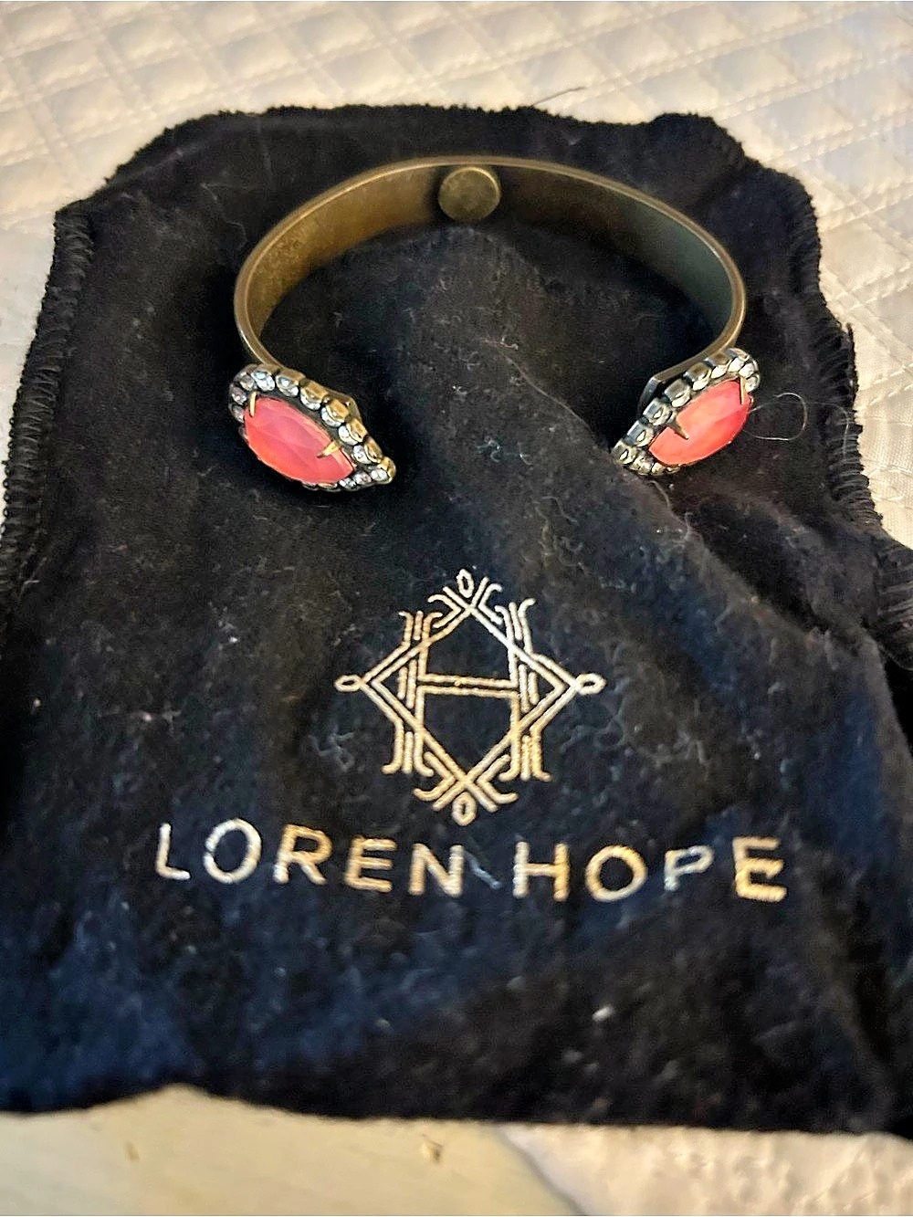 Loren Hope Sarra Cuff Bracelet Pink & Black